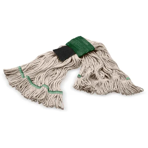 Miniatura 3 de SPARTA Flo-Pac - Cabezal de trapeador acrílico, extremos de bucle, banda ancha con banda verde de 5 pulgadas con depurador para limpieza organizada