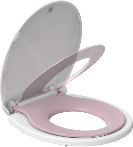 Miniatura 9 de Asiento de inodoro redondo con cierre suave y lento, asiento de inodoro redondo duradero, nunca se afloja, fácil de limpiar e instalar, asiento