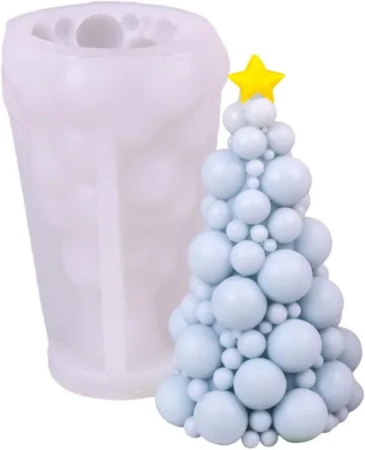 Miniatura 9 de Cestony Molde de silicona con tema navideño para hacer velas de resina para aromaterapia, velas de cera jabón, flor espécimen de arcilla artesanal