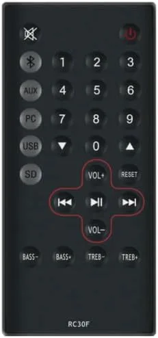 Miniatura 2 de RC30F - Mando a distancia de repuesto compatible con sistema de barra de sonido Edifier