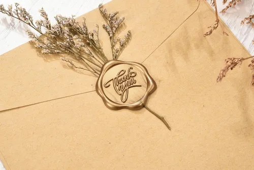 Miniatura 5 de Yoption Calcomanías de sello de cera Thank You, paquete de 50 sellos para invitaciones de boda, fiestas, Navidad y envoltura de regalos, calcomanías