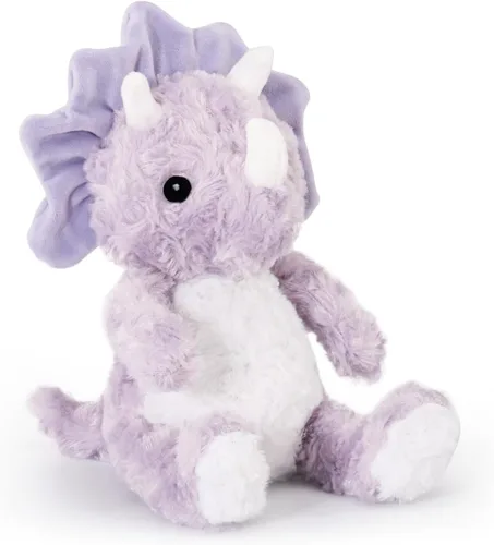 Miniatura 8 de VANLINNY Animales de peluche de dinosaurio, juguete de dinosaurios azules para niños de 3 a 5 años, bonito peluche de triceratops de 9 pulgadas