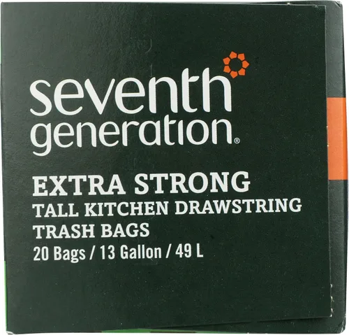 Miniatura 6 de Seventh Generation Bolsas de basura con cordón para cocina, 13 galones, 20 bolsas