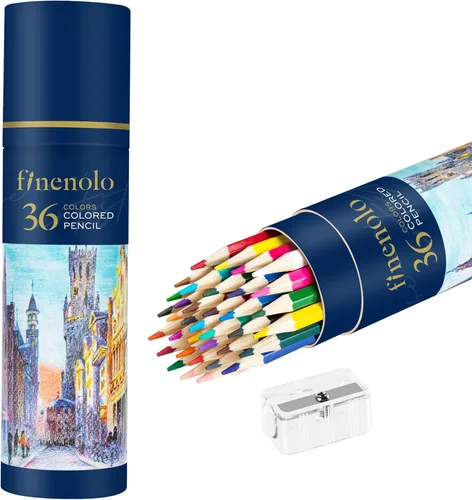 finenolo 36 paquetes de lápices de colores para libros de colorear para adultos, lápices de dibujo de núcleo blando, lápices de arte para artistas,