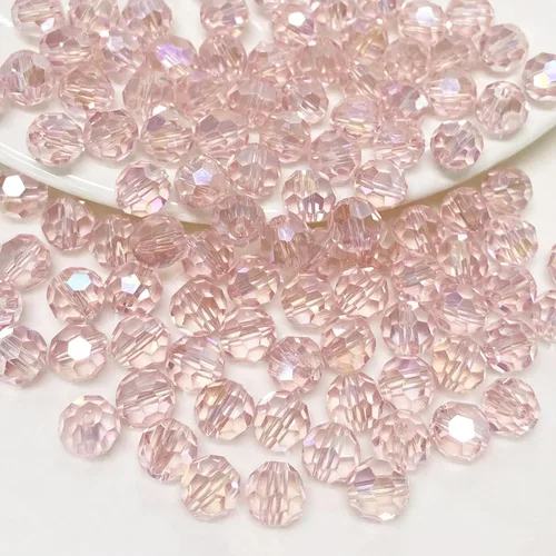 Miniatura 18 de 400 cuentas redondas de cristal de 0.157 pulgadas (0.157 in), espaciador facetado, cuentas de color AB para hacer joyas, manualidades, collares