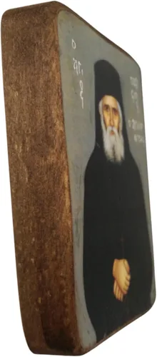 Miniatura 4 de Icono de madera griego cristiano ortodoxo madera de San Paisios / A0