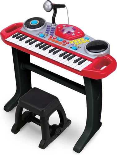 Miniatura 9 de Winfun Juego de piano de cola sinfónico para niños a partir de 37 años, 37 teclas, 15 canciones de demostración, 8 instrumentos y ritmos, grabación