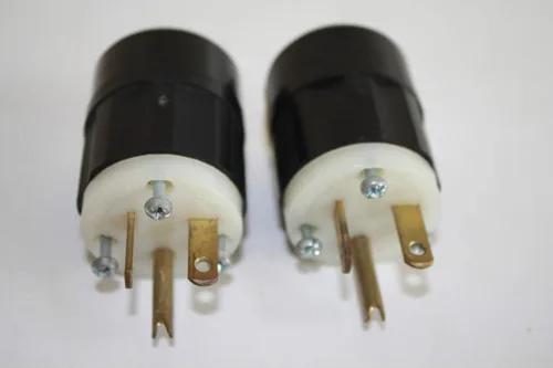 Miniatura 3 de Leviton 5266-C negro-blanco, 15 amperios, 125 voltios, grado industrial, enchufe, hoja recta, conexión a tierra, 1 paquete