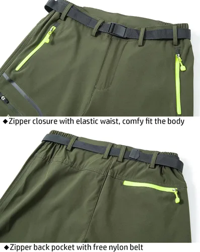 Miniatura 4 de CARWORNIC Pantalones de senderismo ligeros para hombre, de secado rápido, impermeables, con bolsillos con cremallera