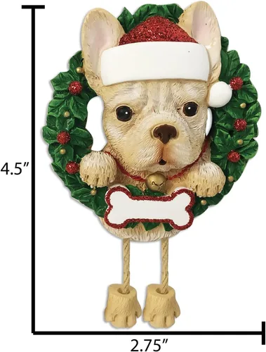 Miniatura 3 de Elfos - Adornos de Navidad personalizados para perros, corona de bulldog francés y adorno para la primera Navidad de los amantes de los perros