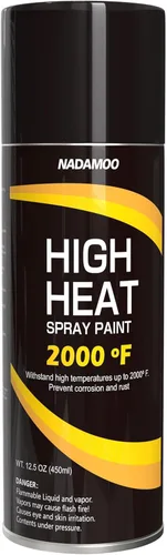 NADAMOO Pintura en aerosol de alta temperatura para metal, acabado mate, para barbacoa y estufa, resistente a altas temperaturas hasta 2000 °F, 1