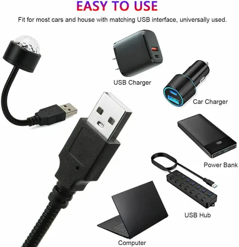Miniatura 6 de TITA-DONG Mini lámpara de proyección LED de estrella, 9 modos funcionales, proyector USB, luz ajustable romántica de luz de estrella para coche