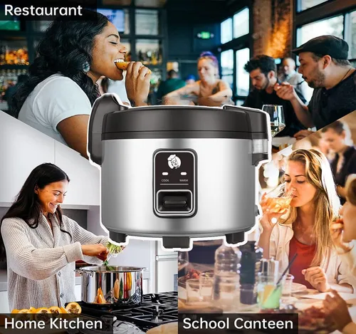 Miniatura 6 de Arrocera comercial y calentador de 8.17 cuartos de galón (40 tazas de arroz cocido) Olla arrocera grande 40 minutos de cocción rápida