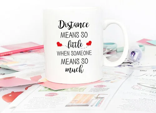Miniatura 4 de 5Aup Regalos de Navidad para parejas de larga distancia, amigos y familia, taza de café de distancia significa tan poco cuando alguien significa