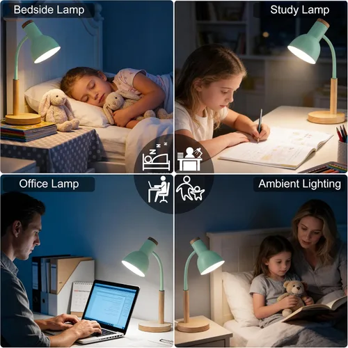 Miniatura 6 de WLHONG Lámpara de escritorio LED, lámparas de mesa modernas, 3 modos de color, luz de lectura que cuida los ojos, luz de escritorio con cuello