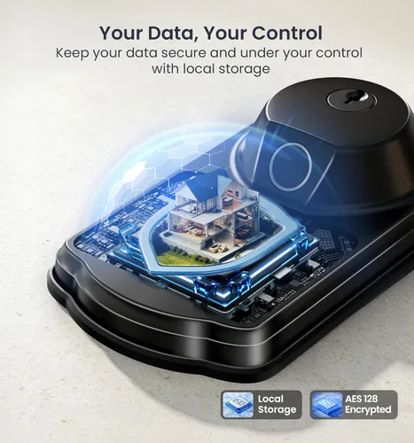 Miniatura 8 de Veise VE012W-K - Cerradura inteligente de huellas dactilares WiFi integrada con 2 perillas, no necesita concentrador, control remoto por aplicación