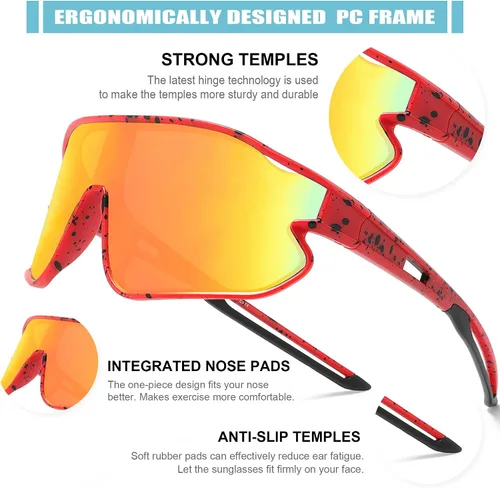 Miniatura 11 de YUNBLL&KO Gafas de sol para niños, gafas de sol de béisbol para jóvenes, TR90, marco ligero, UV400, gafas de sol deportivas para ciclismo para niñas