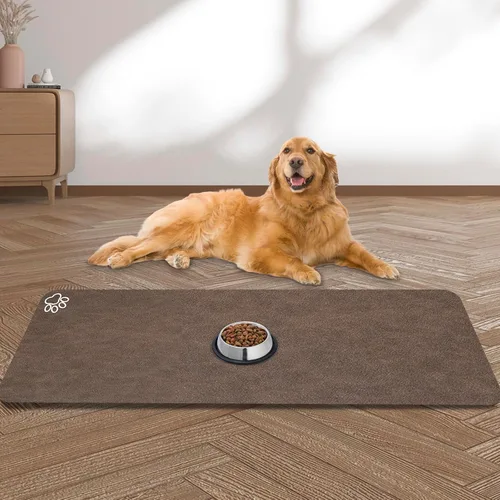 Miniatura 10 de Tapete Grande para Alimentación de Mascotas, 39.3"x15.7" Tapete Absorbente de Secado Rápido para Perros para Tazones de Comida y Agua, Tapete