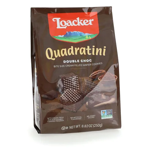 Miniatura 19 de Loacker Quadratini - Paquete grande de galletas de oblea variadas con sabor a frutas - Mezcla de limón, vainilla y yogur de frambuesa - Galletas