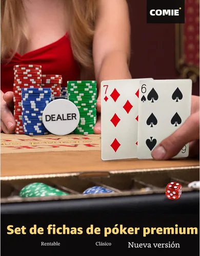 Miniatura 3 de Comie Fichas de Póquer con Números, Juego de 500 Fichas de Póquer con Estuche de Viaje de Aluminio, Juego de Póquer de 11.5 Gramos para Texas Holdem