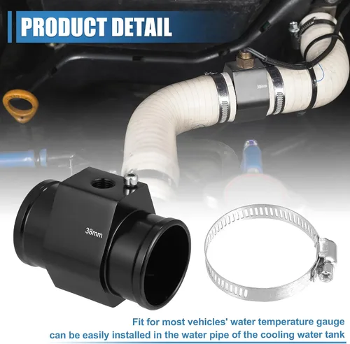 Miniatura 5 de X AUTOHAUX 1 Unidades de 1.496 in Universal Aluminio Temperatura Temperatura Junta Tubo Sensor Sensor Radiador Manguera Adaptador con Abrazaderas