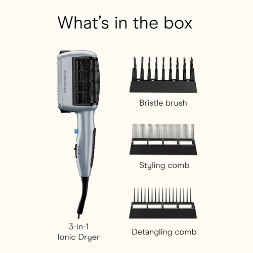 Miniatura 9 de Secador de pelo 3 en 1 Conair, secador de pelo de 1875W con 3 accesorios