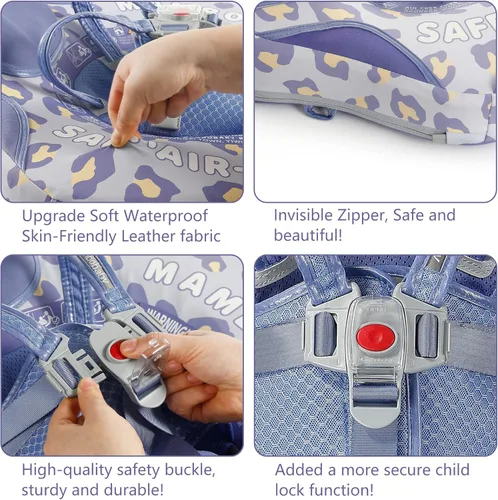 Miniatura 6 de Mambobaby Flotador con Cola Flotador de natación para bebé con toldo, ideal como entrenador de natación; flotador de agua no inflable, salvavidas a