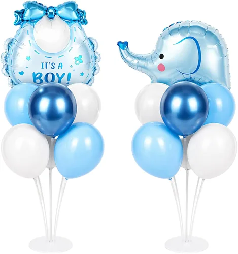 Miniatura 34 de Kit de soporte para globos de fiesta de fútbol 2 juegos con 2 globos de rugby de aluminio tipo bola, centro de mesa temático de fútbol para mesas