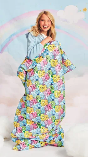 Miniatura 4 de iscream Care Bears - Saco de dormir de forro polar de felpa con cremallera de 73 x 25 pulgadas, con forro de sherpa sintético, collage de oso
