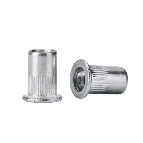 Miniatura 4 de 50 piezas 1/4-20 Tuerca de remache de brida de aluminio, tuerca roscada de inserción de cabeza plana UNC Plata -50 piezas