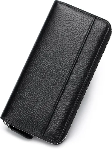 Miniatura 20 de RFID Blocking Womens Zipper Wallet Leather Large Capacity Billfold Clutch Zip Around Wallets for Women