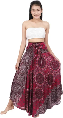 Miniatura 2 de Banjamath Falda larga estilo bohemio gitano bohemio hippie para mujer