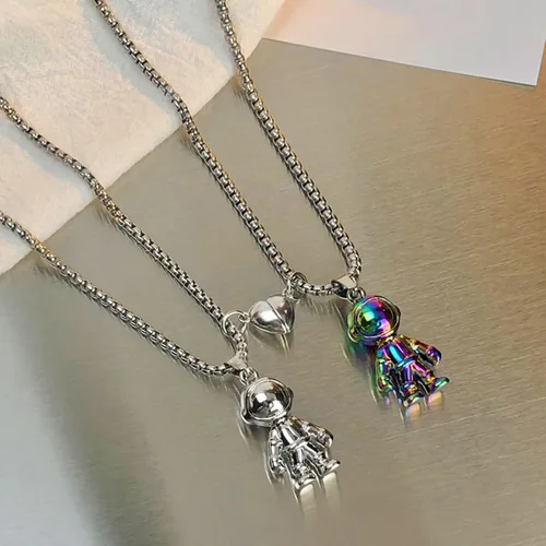 Miniatura 8 de Collares de astronauta, collares de regalo para el día de San Valentín, collares magnéticos para parejas, astronautas, parejas, atrayendo cada 2