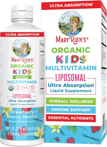 Multivitamínico para niños | Multivitamínico sin azúcar | Vitaminas líquidas para niños | Suplemento de apoyo inmunológico | Salud cognitiva y