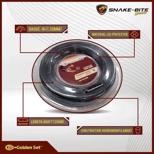 Miniatura 2 de Cuerda de tenis de poliéster suave Snake Bite