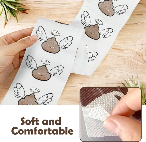 Miniatura 7 de Poop - Decoraciones de feliz cumpleaños para mujeres, hombres, ella, él, 3 capas, 150 hojas, rollo de papel higiénico novedoso, papel higiénico