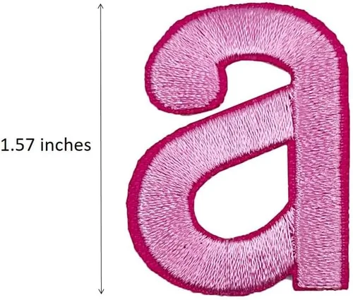 Miniatura 3 de Parches bordados con letras cursivas rosadas para planchar, apliques para ropa, sombrero de vestir, sombrero, jeans, letra del alfabeto (Aa-Zz)