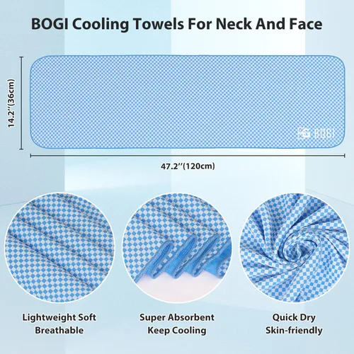 Miniatura 2 de BOGI Toallas refrescantes para cuello y cara, toalla suave y transpirable para enfriamiento instantáneo, se mantiene fresca para yoga, deportes