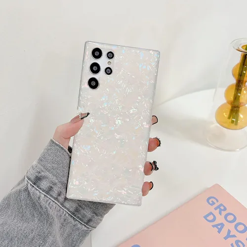 Miniatura 3 de J.west Funda para Galaxy S22 Ultra 5G, con purpurina brillante translúcida translúcida de ópalo colorido diseño de lámina fina con estampado