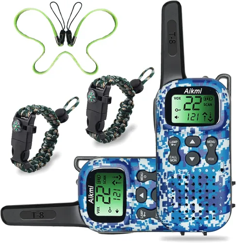 Juguetes para niños Walkie Talkies para niños de 5, 6, 7, 8 años, juego de simulación, policía, militar, caza de espías, campamento, juguetes al Azul