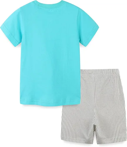 Miniatura 2 de Bumeex Conjunto de camiseta y pantalones cortos de algodón de manga corta para niños pequeños 1-7 años