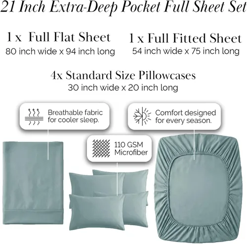 Miniatura 310 de Southshore Fine Living, Inc. Juego de 7 piezas de sábanas King divididas para cama ajustable, juego de sábanas King divididas con bolsillo de 21