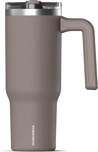 Miniatura 30 de Hydrapeak Voyager Vaso de 40 oz con Asa y Tapa con Pajita Botella de Agua Reutilizable de Acero Inoxidable Taza de Viaje Compatible con Portavasos