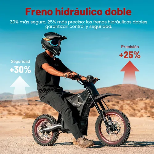 Miniatura 4 de Yozma IN10 - Motocicleta eléctrica de motocross, motocicleta eléctrica de 2600 W 40 MPH con batería de 48 V/23 AH, frenos hidráulicos completos