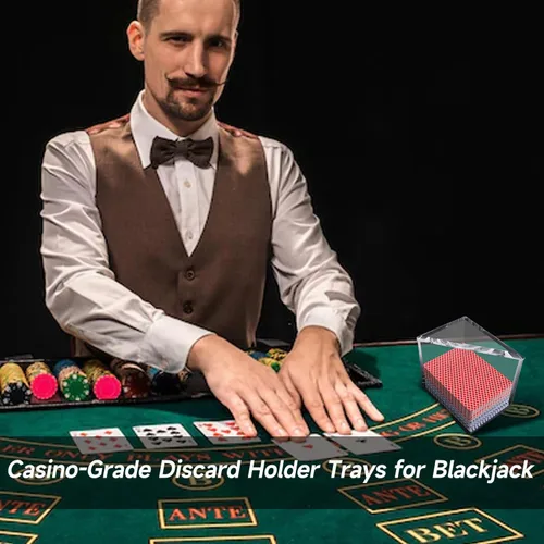 Miniatura 6 de GSE Games & Sports Expert Bandejas acrílicas de desechos, bandejas de grado casino para blackjack, puente, cartas