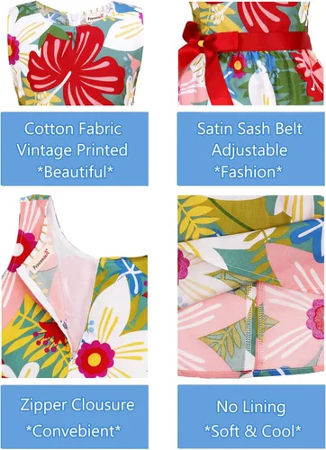Miniatura 182 de Vestido de verano para niña, de algodón, con diseño floral