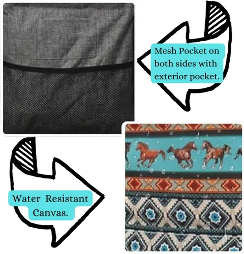 Miniatura 5 de NGIL Bolsa de comestibles reutilizable extra grande plegable de gran tamaño para comestibles, almacenamiento, picnic, playa, Bronco-negro occidental