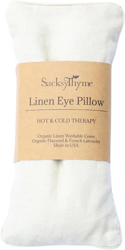 Miniatura 11 de Almohadilla para ojos de lino orgánico Sacksy Thyme - Lavanda y semillas de lino para relajación, yoga, alivio del estrés - Almohadilla térmica
