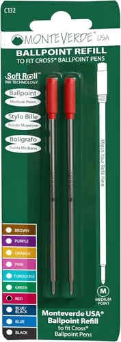 Miniatura 15 de Monteverde Recambios de bolígrafo suave USA para adaptarse a bolígrafos cruzados, punta media, tinta morada, paquete de 2 – Rendimiento de escritura