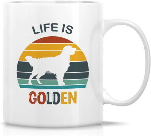 Miniatura 6 de Retreez - Taza divertida con texto en inglés "Funny Cute Golden Retriever Don't Stop Retrievin' Dog Lover", 325 ml, tazas de café de cerámica